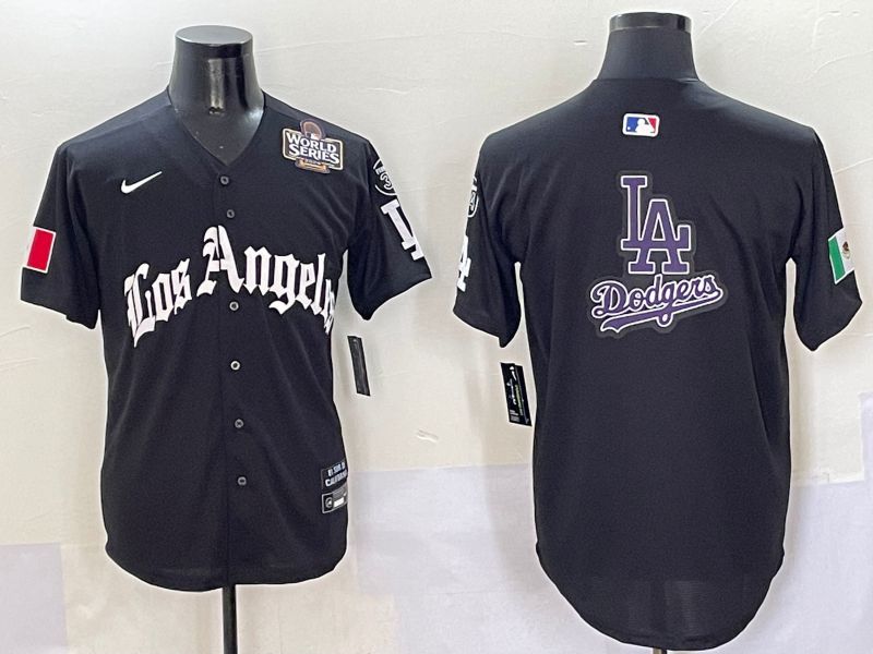 Men Los Angeles Dodgers Blank Black Five generations Joint Name 2025 Nike MLB Jersey style 24